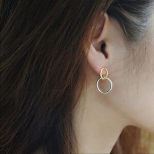 New 925 Double Circle Earrings